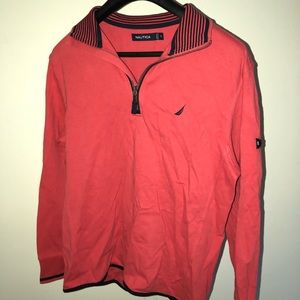 Men’s Medium Salmon Colored Nautical 1/4 Zip